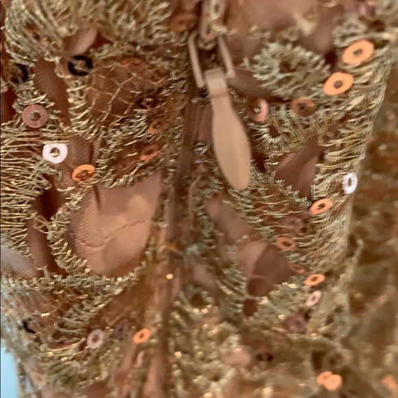 SPELL & THE GYPSY COLLECTIVE NINA SHIFT MINI DRESS GOLD LACE AND SEQUINS - Picture 15 of 16